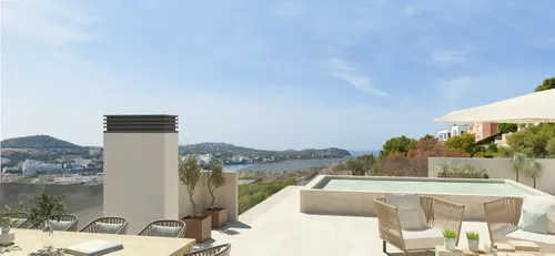Modern penthouse in a newly-built residential complex with panoramic views in Santa Ponsa