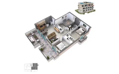 3 Bedrooms Penthouse in Ulica M-2